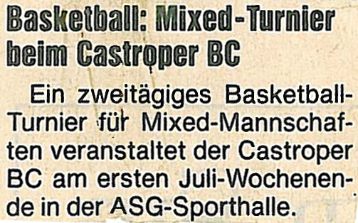 Basketball: Mixed-Turnier beim Castroper BC