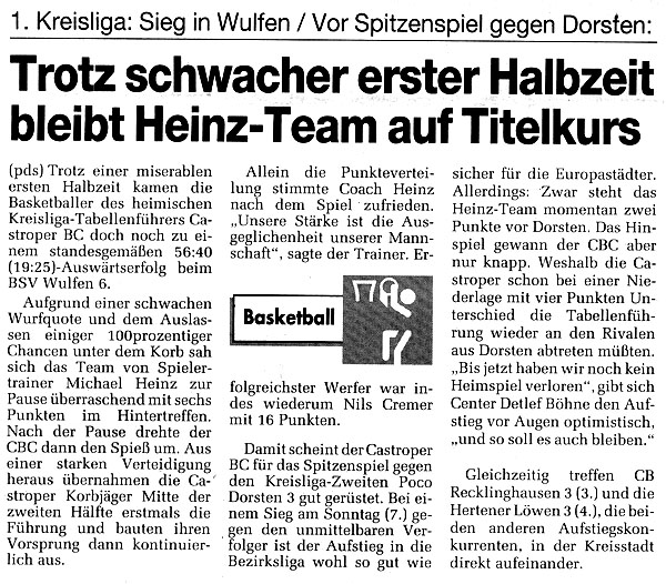 Trotz schwacher erster Halbzeit bleibt Heinz-Team auf Titelkurs